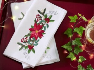 Пуансеттии дизайны вышивки