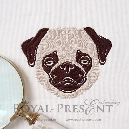 Орнаментальный дизайн машинной вышивки Мопс - Royal Present
