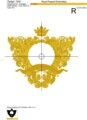 Барокко обрамление с короной дизайн машинной вышивки
