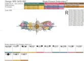 Bесенний цветочный бордюр Дизайн машинной вышивки - 4 размера