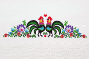 Бордюр машинной вышивки Польские Петухи