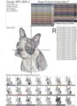 Бостон Терьер Цветной Портрет Дизайн машинной вышивки - 5 размеров