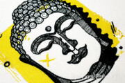 Будда в стиле поп-арт Дизайн машинной вышивки - 4 размера
