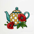 Чайник в оранжевую клетку с Маками - 4 размера