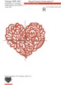 Декоративное Сердце Дизайн машинной вышивки - 5 размеров