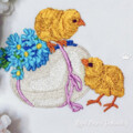 Дизайн для машинной вышивки Два Пасхальных цыпленка