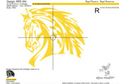Дизайн для машинной вышивки Голова Коня