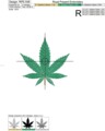 Дизайн для машинной вышивки Конопляный лист - 3 размера
