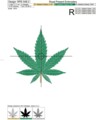 Дизайн для машинной вышивки Конопляный лист - 3 размера