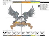 Дизайн для машинной вышивки Орел - 2 размера