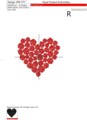 Дизайн для машинной вышивки Сердце из роз - 4 размера