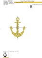 Дизайн для машинной вышивки Якорь - 2 размера