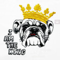 Дизайн для вышивальной машины Английский Бульдог в короне - 5 размеров