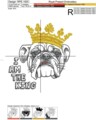 Дизайн для вышивальной машины Английский Бульдог в короне - 5 размеров