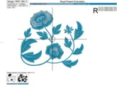 Дизайн для вышивальной машины Фрагмент бордюра Пион - 2 размера
