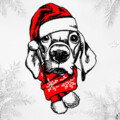Дизайн для вышивальной машины Новогодний Лабрадор - 3 размера