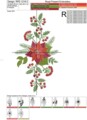 Дизайн машинной вышивки Алые Пуансетии - 3 размера