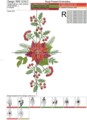 Дизайн машинной вышивки Алые Пуансетии - 3 размера