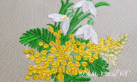 Дизайн машинной вышивки Букетик Подснежники и Мимоза