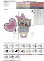 Дизайн машинной вышивки Девочка Сова с шариком - 3 размера
