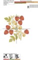 Дизайн машинной вышивки Хохлома Клубника - 3 размера