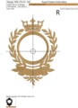 Дизайн машинной вышивки Классическое обрамление монограммы с короной - 3 размера