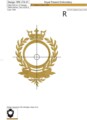 Дизайн машинной вышивки Классическое обрамление монограммы с короной - 3 размера