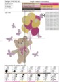 Дизайн машинной вышивки Мишка на шариках