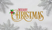 Дизайн машинной вышивки Надпись Merry Christmas - 2 размера