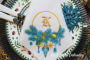 Дизайн машинной вышивки Новогодние игрушки для монограммы