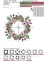 Дизайн машинной вышивки Новогодний Венок для монограммы - 3 размера