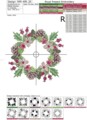 Дизайн машинной вышивки Новогодний Венок для монограммы - 3 размера
