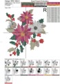Дизайн машинной вышивки Новогодний букет с Пуансетиями - 4 размера
