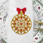 Новогодний шарик с рубинами - 5 размеров