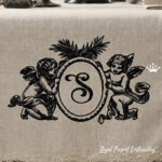 Обрамление для монограммы с Ангелами - 7 размеров