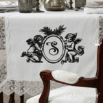 Обрамление для монограммы с Ангелами - 7 размеров