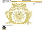 Дизайн машинной вышивки Орнаментальная Лягушка - 5 размеров