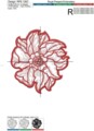 Дизайн машинной вышивки Пион Аппликация - 5 размеров