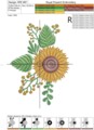 Дизайн машинной вышивки Подсолнух - 2 размера