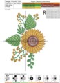 Дизайн машинной вышивки Подсолнух - 2 размера