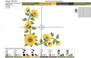 Дизайн машинной вышивки Подсолнухи угловые