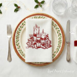 Рождественские свечи в контурной технике RedWork