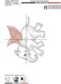 Дизайн машинной вышивки Слоненок Ангел - 3 размера