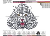 Дизайн машинной вышивки Снежный Леопард - 3 размера