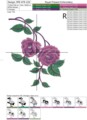 Дизайн машинной вышивки Цветущая ветка розы - 3 размера