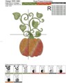 Дизайн машинной вышивки Тыква с орнаментом - 2 размера