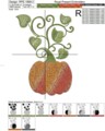 Дизайн машинной вышивки Тыква с орнаментом - 2 размера