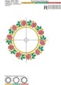 Дизайн машинной вышивки Венок в стиле хохлома - 3 размера