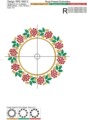 Дизайн машинной вышивки Венок в стиле хохлома - 3 размера