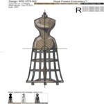 Винтажные манекены Дизайны машинной вышивки набор - 5 размеров